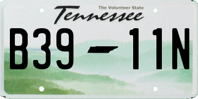 TN license plate B3911N