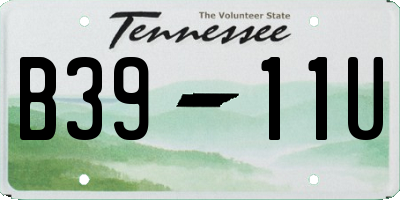 TN license plate B3911U