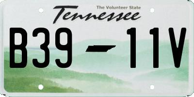 TN license plate B3911V