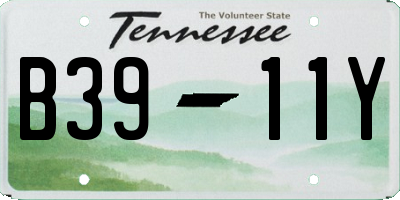 TN license plate B3911Y