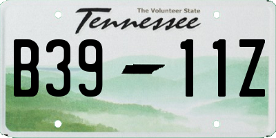 TN license plate B3911Z