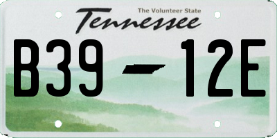 TN license plate B3912E
