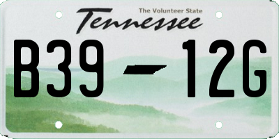 TN license plate B3912G