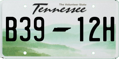 TN license plate B3912H