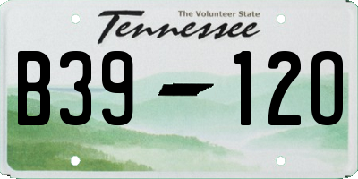 TN license plate B3912O