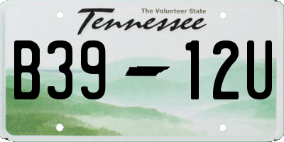 TN license plate B3912U