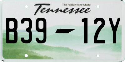TN license plate B3912Y