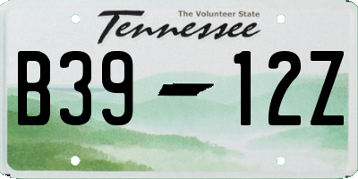 TN license plate B3912Z