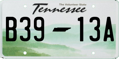 TN license plate B3913A