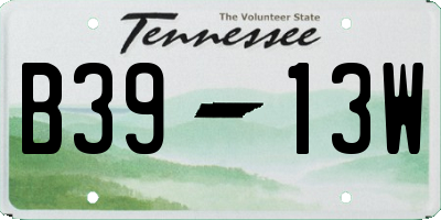 TN license plate B3913W