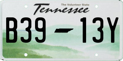 TN license plate B3913Y