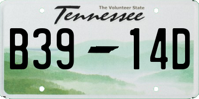 TN license plate B3914D