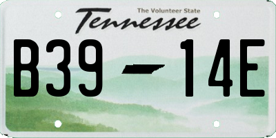 TN license plate B3914E