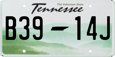 TN license plate B3914J