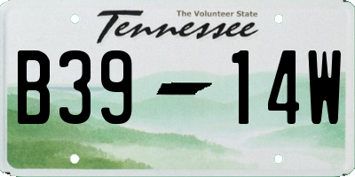 TN license plate B3914W