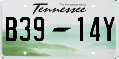 TN license plate B3914Y