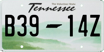 TN license plate B3914Z