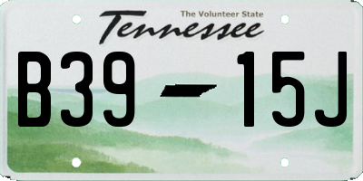 TN license plate B3915J