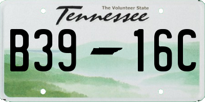TN license plate B3916C