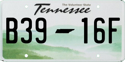 TN license plate B3916F
