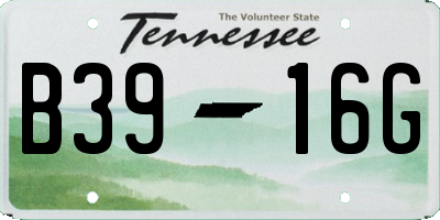 TN license plate B3916G