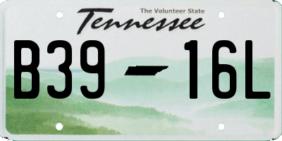 TN license plate B3916L