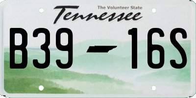 TN license plate B3916S