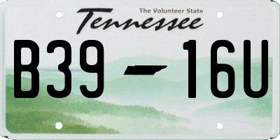 TN license plate B3916U