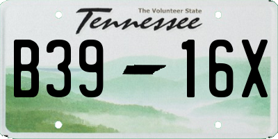 TN license plate B3916X