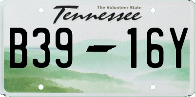 TN license plate B3916Y