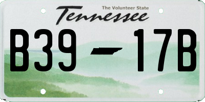 TN license plate B3917B