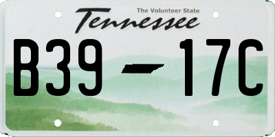 TN license plate B3917C