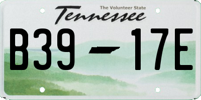 TN license plate B3917E