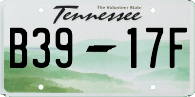 TN license plate B3917F
