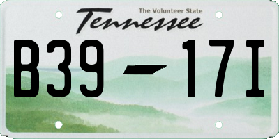 TN license plate B3917I