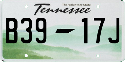 TN license plate B3917J