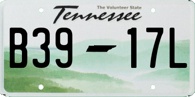 TN license plate B3917L