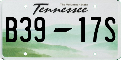 TN license plate B3917S