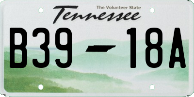 TN license plate B3918A