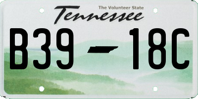 TN license plate B3918C