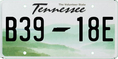 TN license plate B3918E