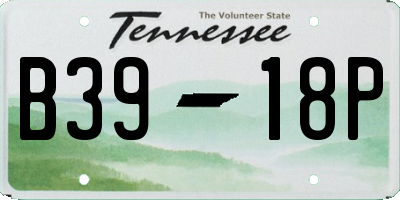 TN license plate B3918P