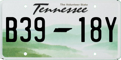 TN license plate B3918Y