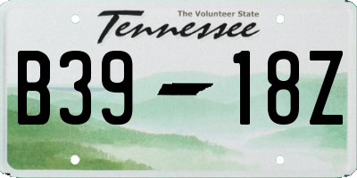 TN license plate B3918Z
