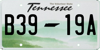 TN license plate B3919A