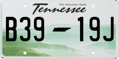 TN license plate B3919J