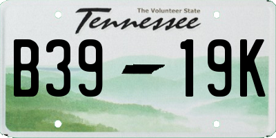 TN license plate B3919K