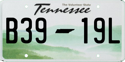 TN license plate B3919L