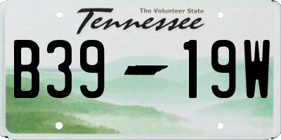 TN license plate B3919W