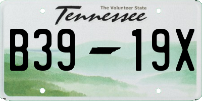 TN license plate B3919X
